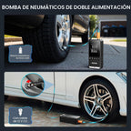 Inflador de neumáticos, compresor de aire portátil, bomba de aire inteligente inalámbrica de 150 PSI para neumáticos de automóvil, luz LED y apagado automático, bomba de neumáticos para