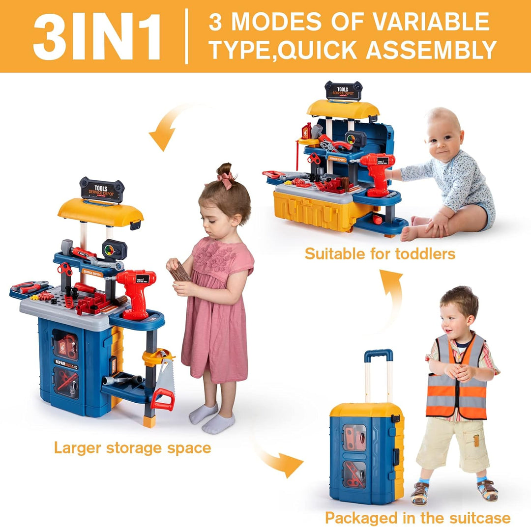 Banco de herramientas para niños con juego de herramientas para niñ...