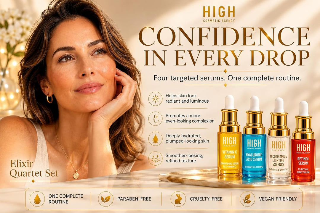 HIGH - Elixir Quartet Set - Suero: incluye vitamina C, retinol, áci...