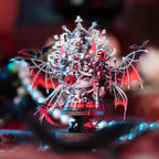 MU Rompecabezas de metal 3D para adultos, magnético, intercambiable, cabeza de gato, vampiro, reina oscura, gatito con 2 bases, rompecabezas espeluznante de metal, kits de construcción, juegos de bricolaje, amantes de los gatos, regalos coleccionables