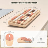 SQMD Combo de teclado y mouse inalámbricos, teclado retro de tamaño...