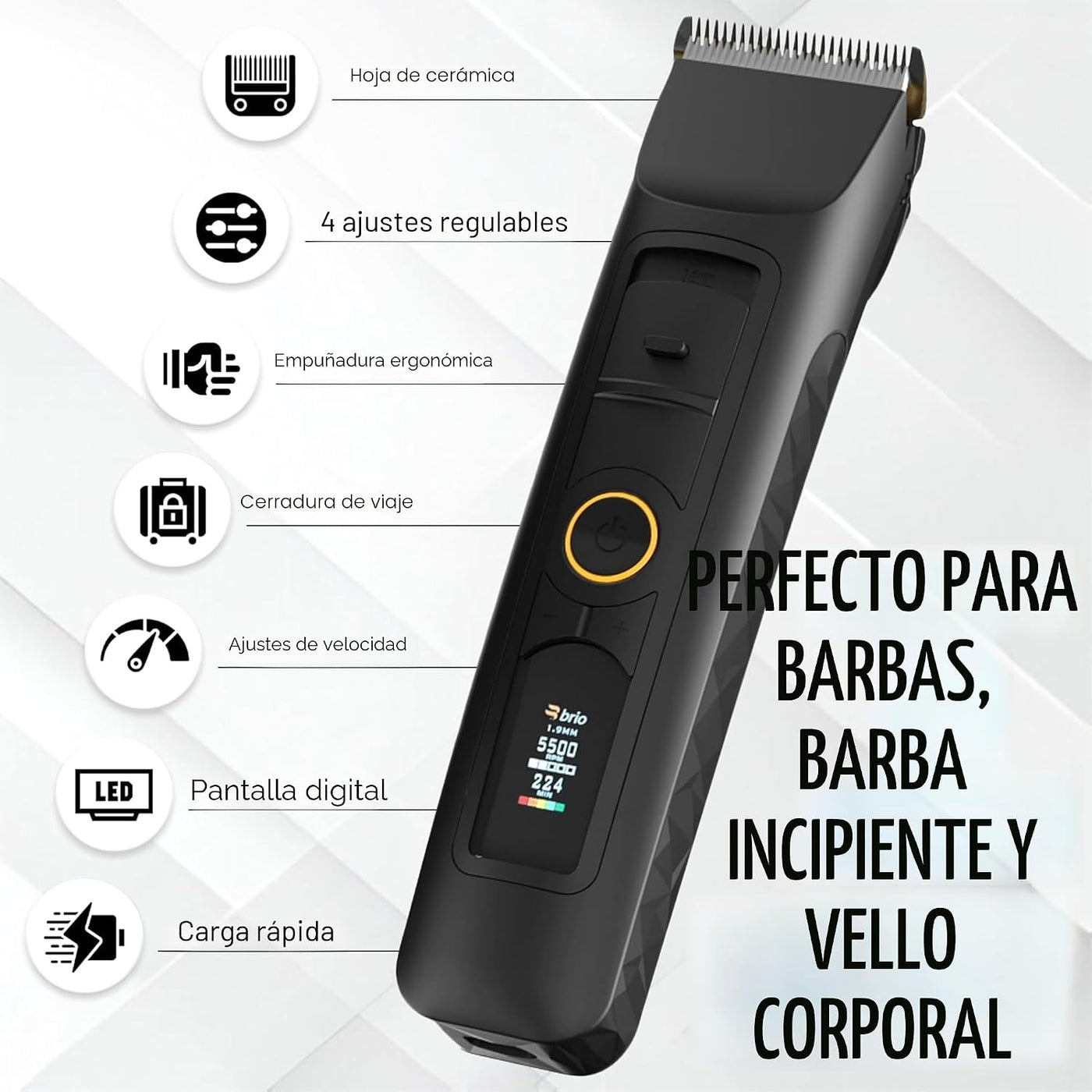 Brio Beardscape V2 Recortador de barba para hombre profesional con...