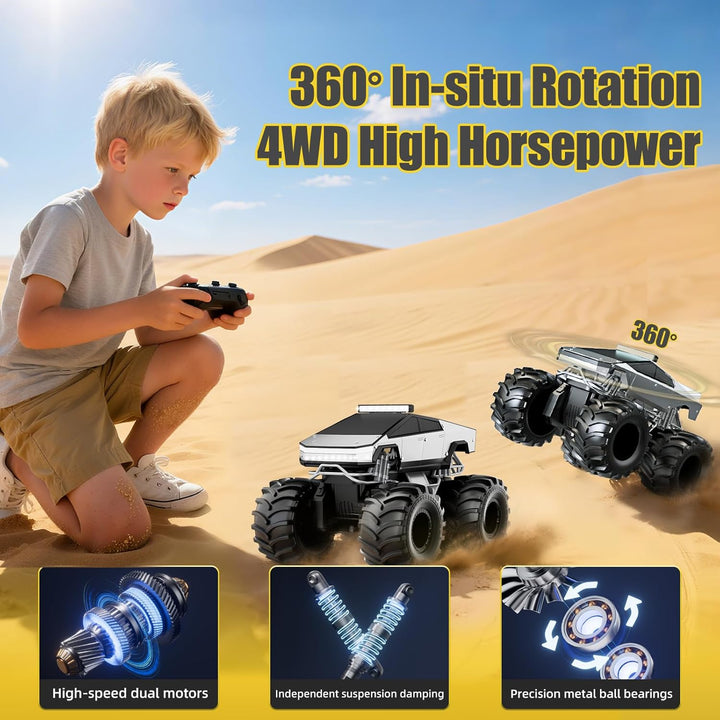 Coche de control remoto, 1:18 coches RC anfibios, camioneta todoter...