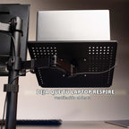 VIVO Negro totalmente ajustable de 13 a 32 pulgadas para monitor de computadora individual y soporte de escritorio para laptop, combinación con opción de ojal, se adapta hasta laptops de 17 pulgadas
