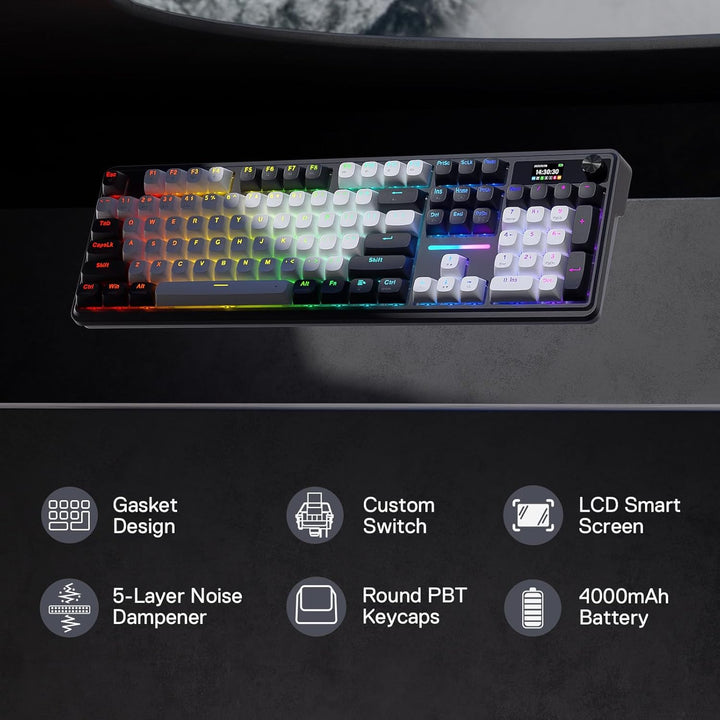 Redragon K762 Wireless Gasket Gaming Keyboard w\/Hype Screen &amp;...