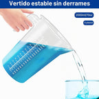 Paquete de 4 jarras de medición y mezcla graduadas de plástico de 2 litros, tazas medidoras transparentes de 1/2 galón con asa, taza de vertido multiusos para pintura, resina, epoxi