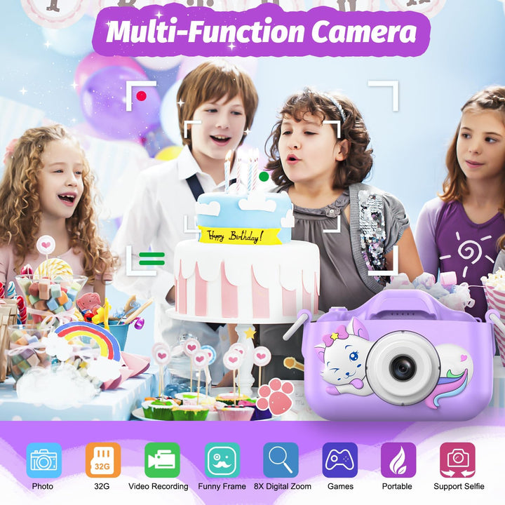 Goopow - Cámara de selfie digital para niños, juguete de cámara de...