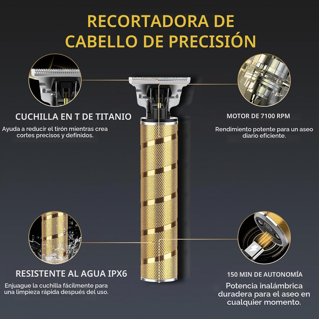 Ufree Recortadora de Barba para Hombres, Recortadora de Cabello con Cuchilla en T, Cortapelos Edgeado Zero Gap
