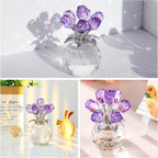 Figuras de Rosas de Cristal, Regalos para Mujeres Día de San Valentín, Adorno Floral de Vidrio para Día de la Madre, Cumpleaños, Navidad, Amatista, Flores de Rosa Coleccionables, Regalos Florales de