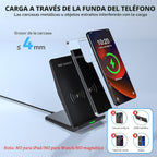 Cargador inalámbrico rápido, soporte de carga inalámbrico de escritorio con adaptador USB PD de 20 W para Samsung Galaxy S25/S24/S23/S22/S21/Note 20, Pixel 8/7 Pro, para iPhone 17 Pro Max/17 Pro/17/16