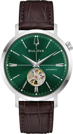 Bulova - Reloj Aerojet automático de 3 manecillas para hombre, apertura con vista interior, reserva de energía de 40 horas, cristal mineral doble curvado,41 mm