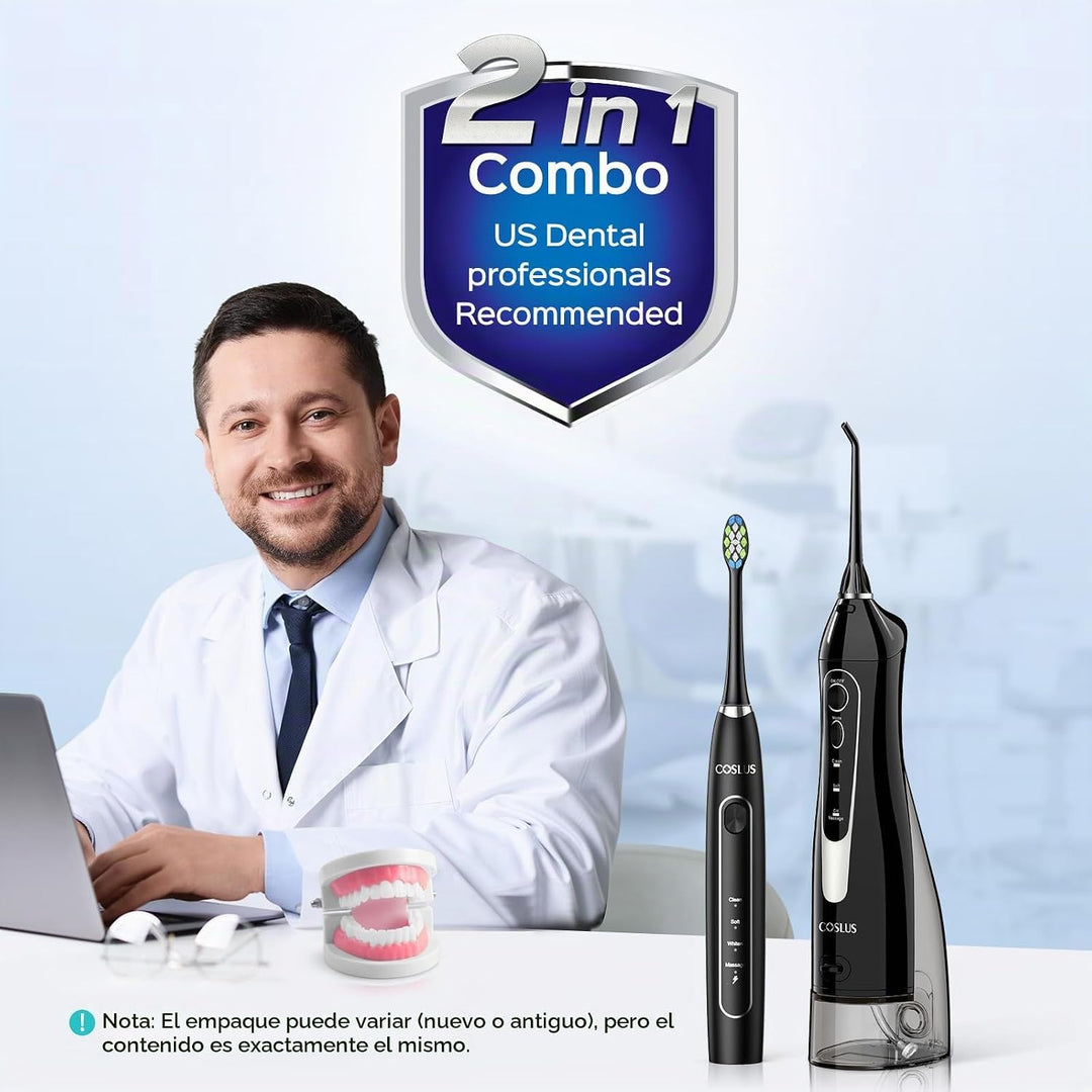 COSLUS C20 &amp; C41 Irrigador Dental Portátil con Cepillo de Dient...