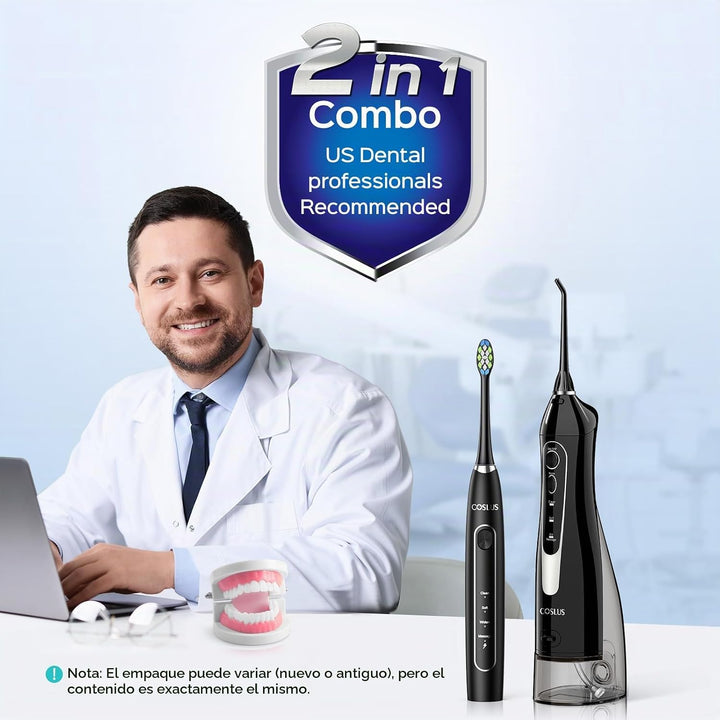 COSLUS C20 &amp; C41 Irrigador Dental Portátil con Cepillo de Dient...