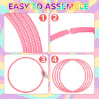 Shappy - 6 piezas de aros de ejercicio desmontables ajustables, juguete de plástico, juguetes de patio de juegos, aros circulares de colores para juegos de adolescentes, gimnasia, equipo de agilidad