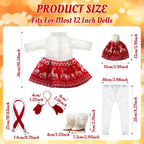 Juego de 6 piezas de ropa de muñeca de Navidad de 18 pulgadas