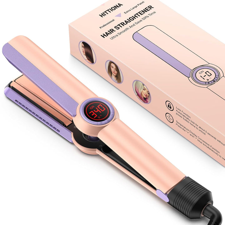 HITTIONA Plancha plana para el cabello \u2013 Plancha plana iónica...
