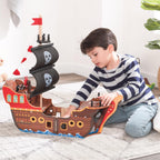 KidKraft Adventure Bound™: juego de barco pirata de madera con luces y sonidos, figuras piratas, 8 piezas incluidas, regalo para mayores de 3 años