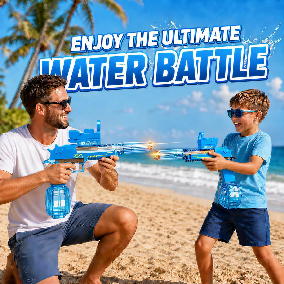 Pistola de agua eléctrica, pistola automática para chorros para niños