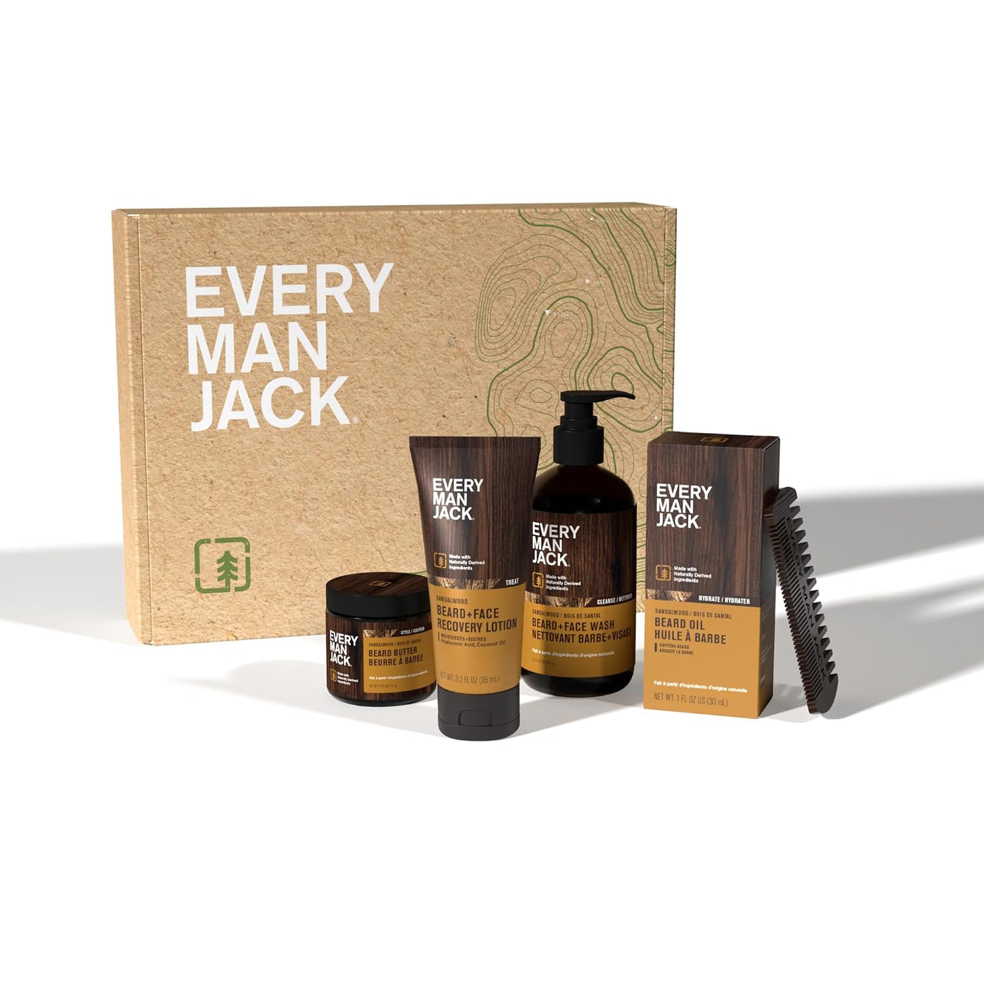 Every Man Jack Beard Essentials Set de regalo para hombres, rutina...