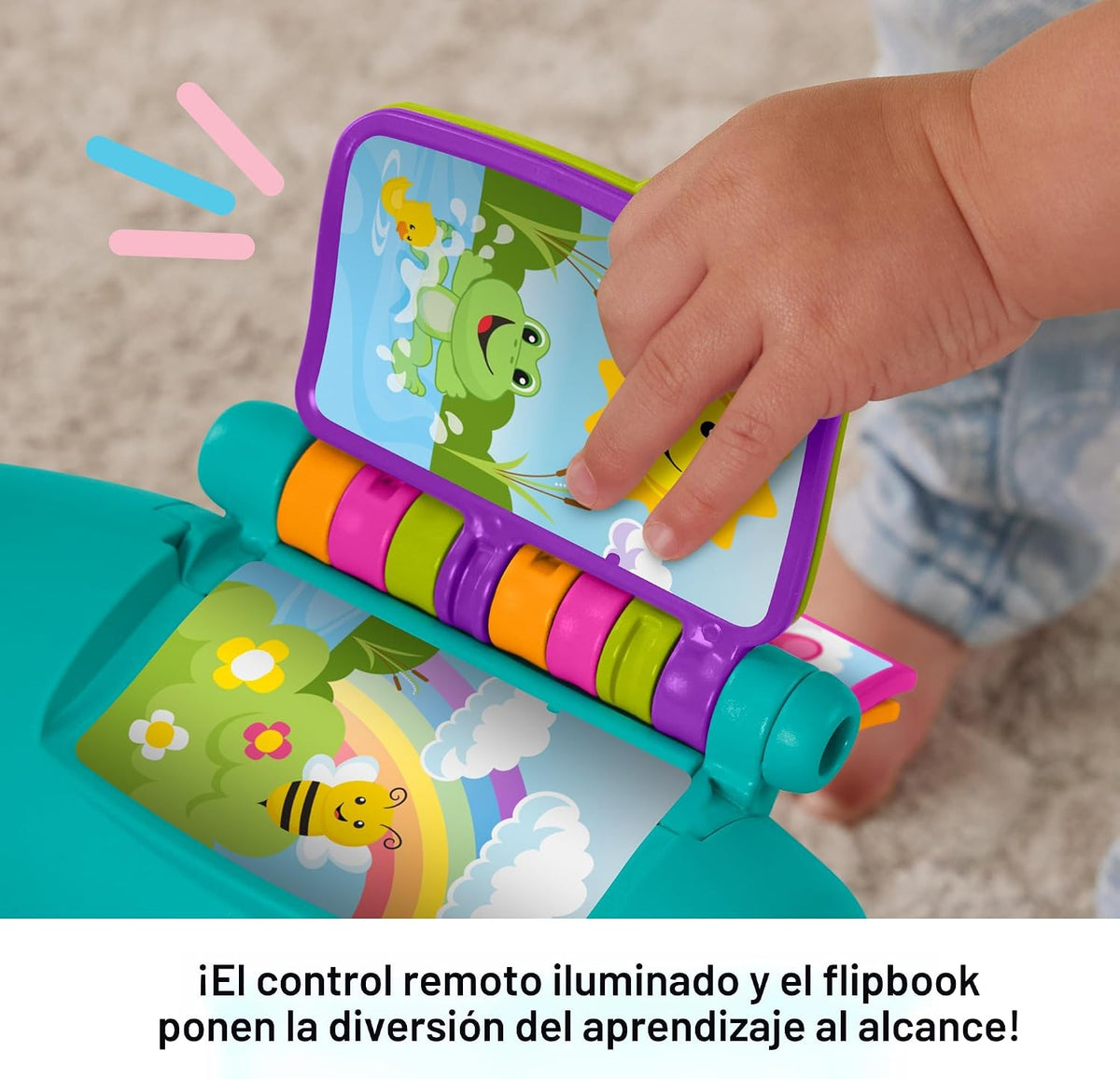 Fisher-Price Juguete de Aprendizaje para Niños Pequeños Laugh & Learn Smart Stages Silla con Música, Luces y Actividades para Bebés de 1+ Años, Verde Azulado