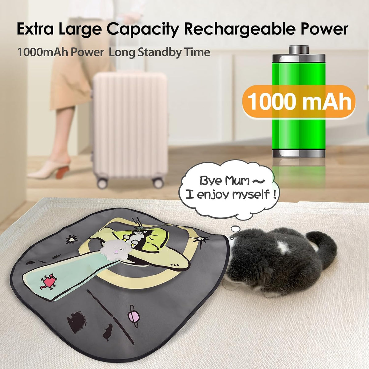 ORSDA Juguetes interactivos 4 en 1 para gatos - Juguetes automáticos para gatos de interior y gatitos, ratones de 8 agujeros Whack-A-Mole, juego de escondite con movimiento inteligente con 5 piezas de