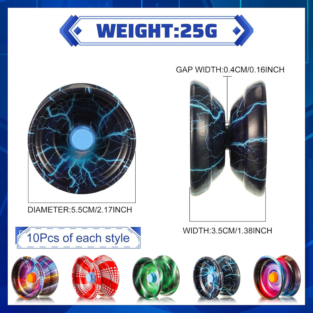 Lenwen 50 piezas Metal Responsive Yoyo Aleación Auto Retorno String Truco a