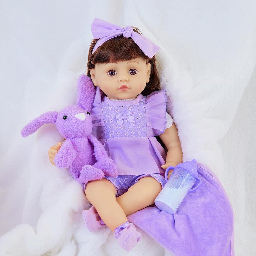 18INDC 11 piezas de ropa de muñeca de bebé con diseño floral morado...