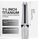 Plancha plana profesional de titanio, placas flotantes de 1 1\/4 pu...
