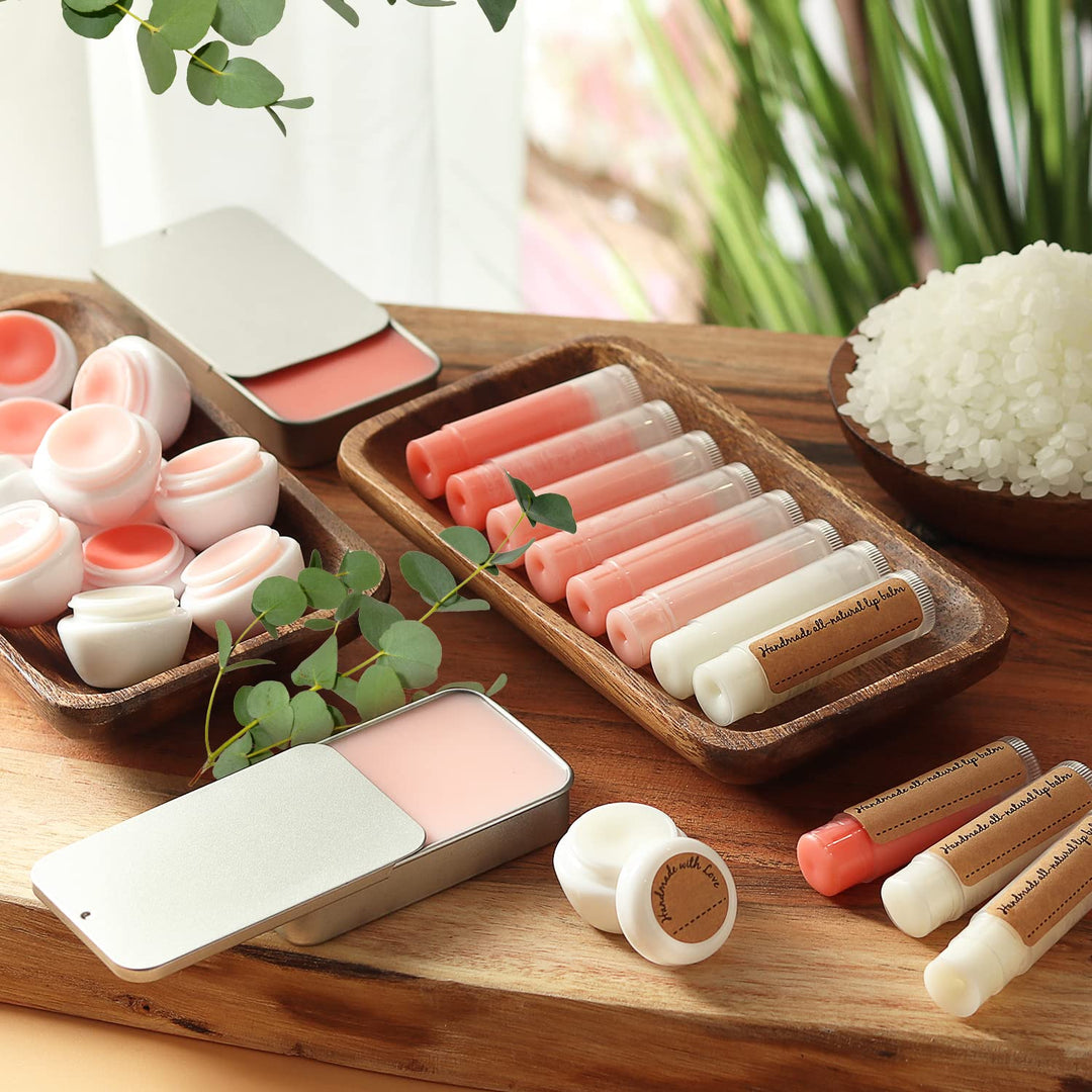 Kit de bricolaje 𝗣𝗥𝗘𝗠𝗜𝗨𝗠 de CraftZee para hacer bálsamo labial. Pac...