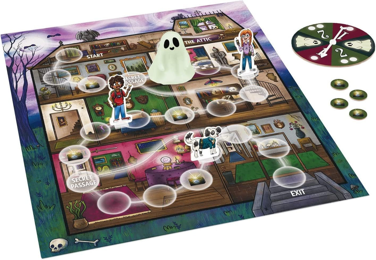 Peaceable Kingdom Ghost in the Attic - Juego de mesa cooperativo para la noche de juegos familiares - Juego de mesa único que brilla en la oscuridad - Ideal para niños a partir de 5 años