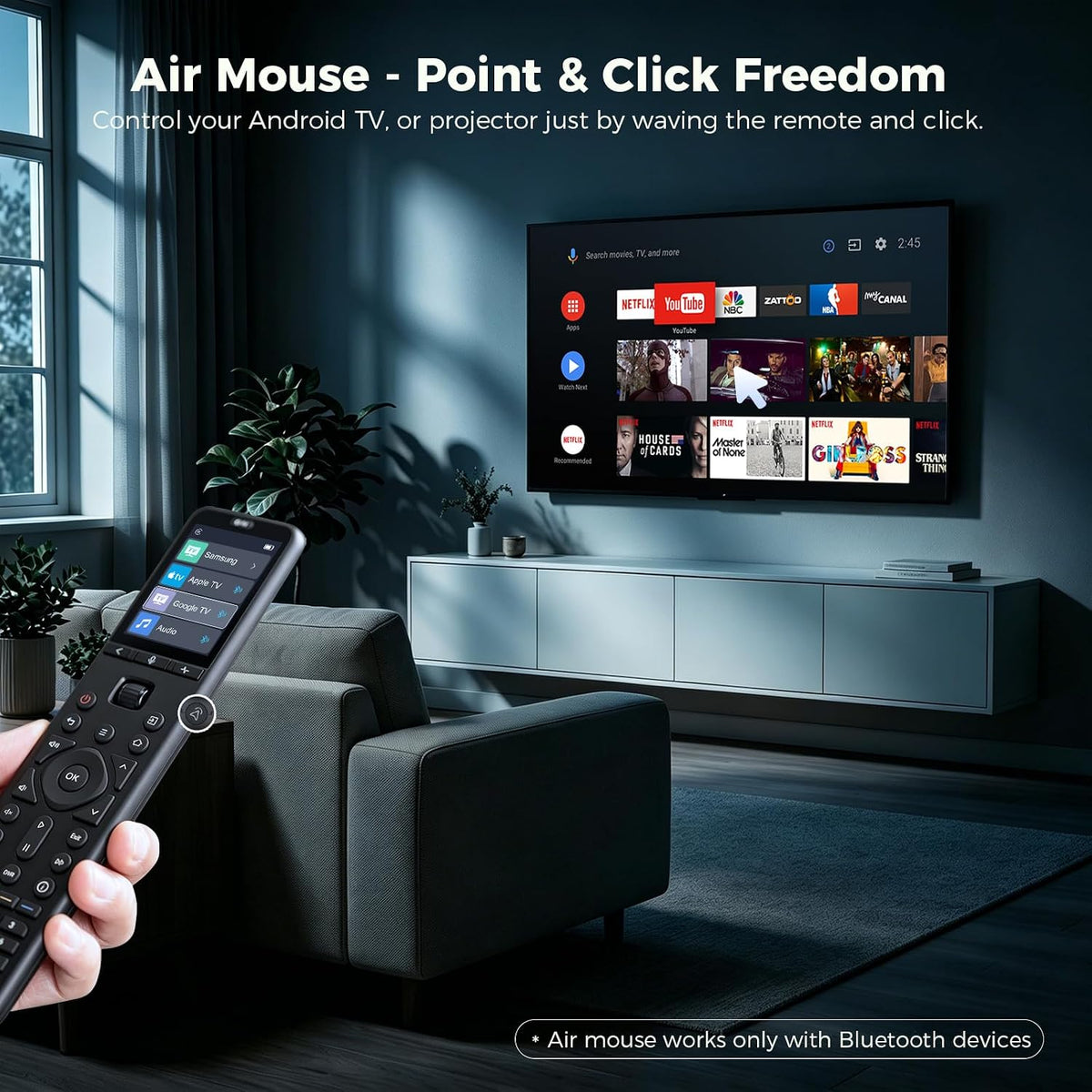 SofaBaton Control remoto universal U3, rueda de desplazamiento, mouse de aire, multipunto Bluetooth, control remoto inteligente todo en uno con botón de personalización, funciona con dispositivos IR
