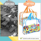 6 Colors Large Toy Storage Bags Reusable Clear Toy Organizer con Labels