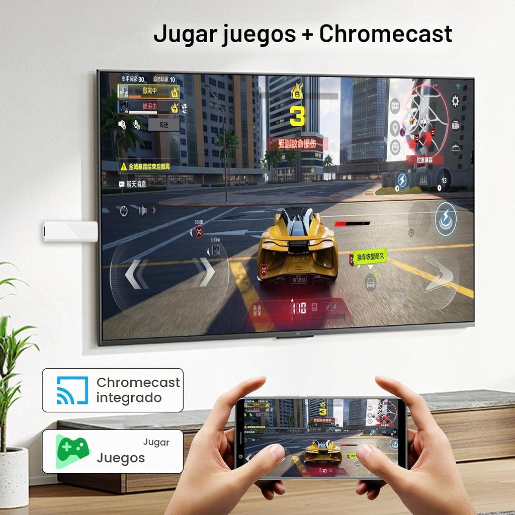 Screencast TV Stick 4K Ultra HD Streaming Stick 16GB Transmite videos desde iPhone, iPad, Android, portátil a TV/monitor/proyector, compatible con Chromecast Miracast y AirPlay