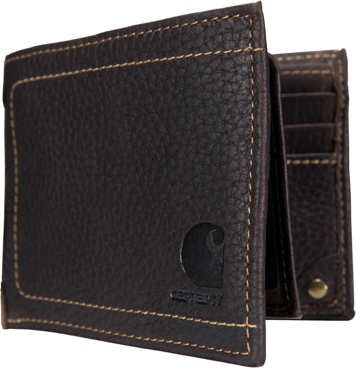 Carhartt Carteras de cuero de grano completo para hombre, diseño du...