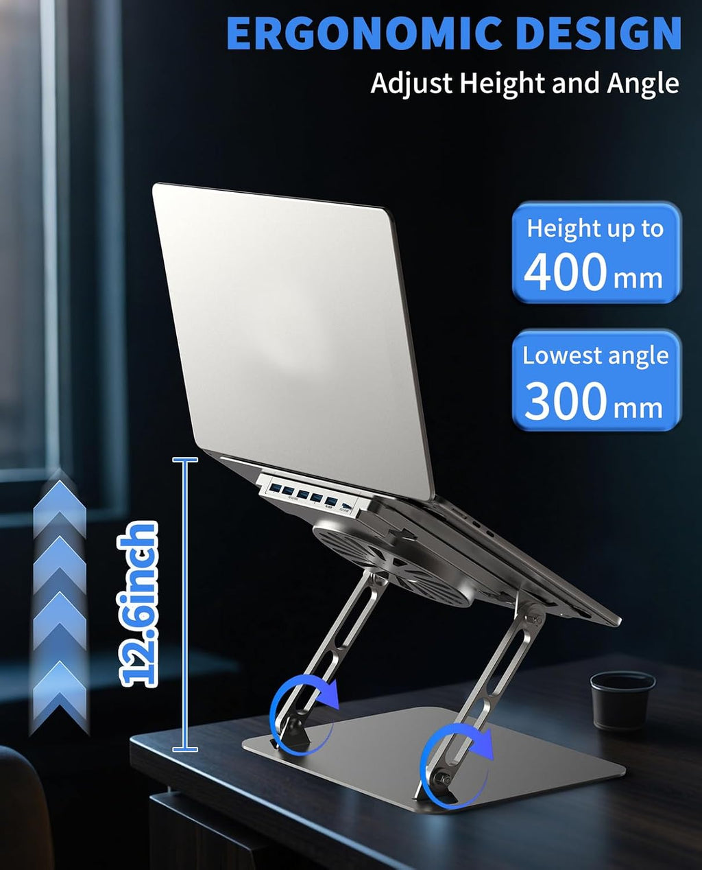 SOUNDANCE Almohadilla de enfriamiento ajustable para laptop, 4