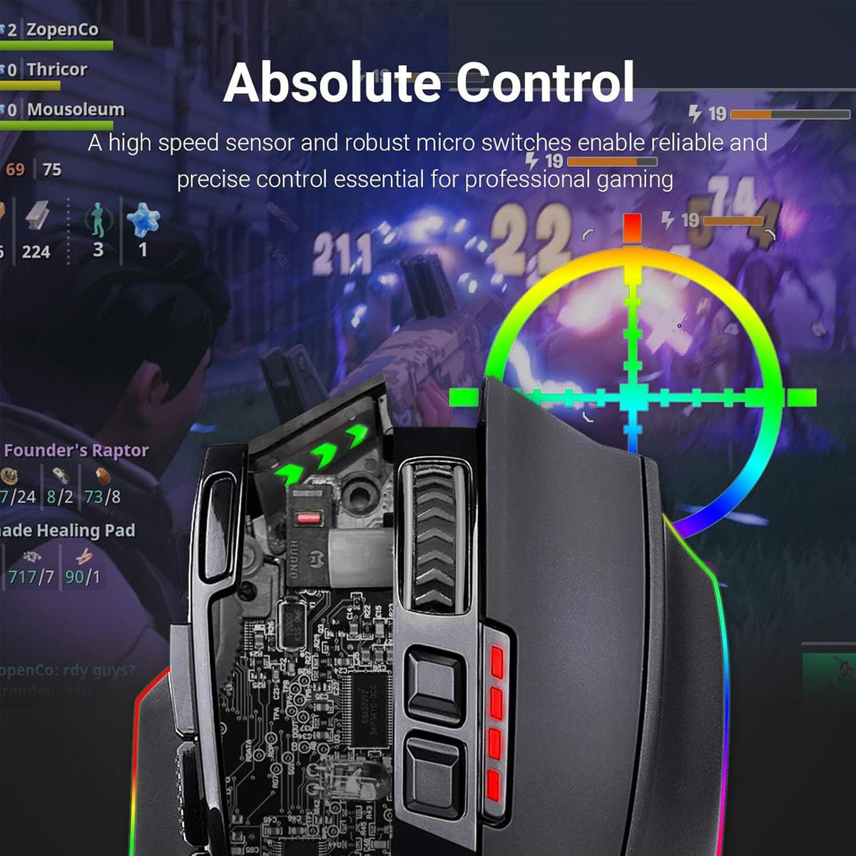 Redragon M801 Ratón inalámbrico para juegos, ratón RGB para juegos...