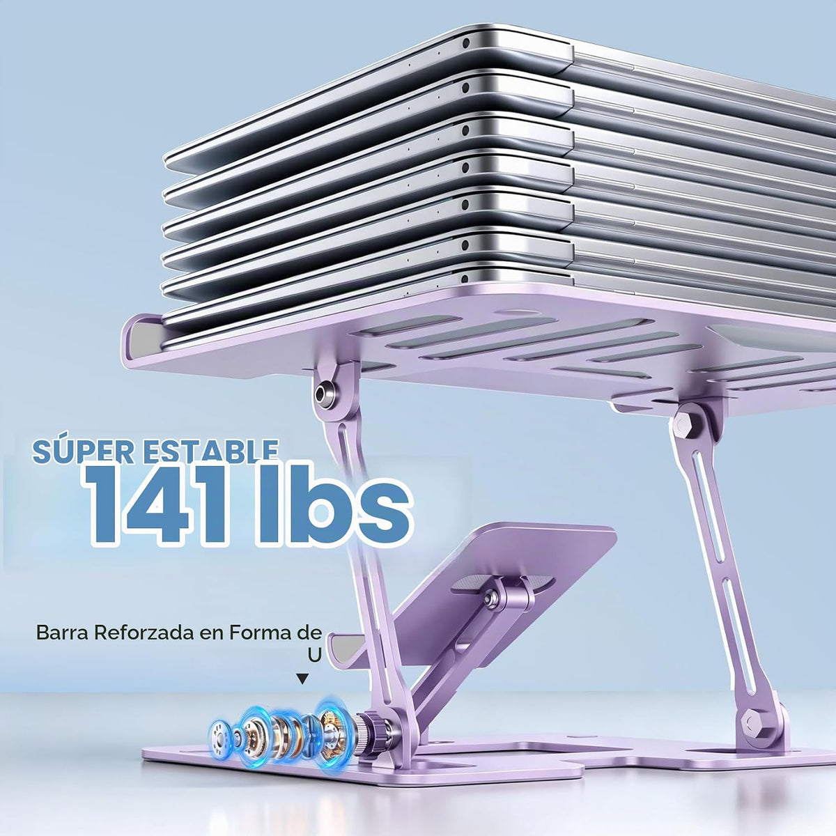 Soporte ergonómico 2 en 1 morado para teléfono portátil para escrit...
