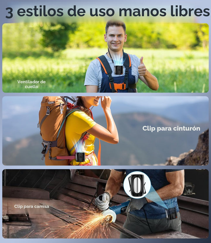 Ventilador de cintura portátil AI, 6 velocidades de 16000 rpm, fluj...