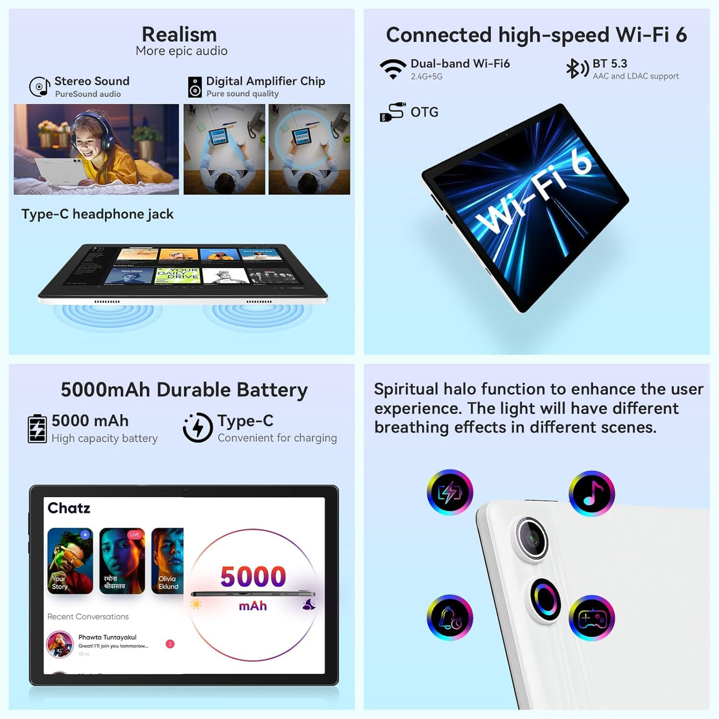 Gleeso Tableta mejorada 2026, tableta Android de 10 pulgadas, Octa-...