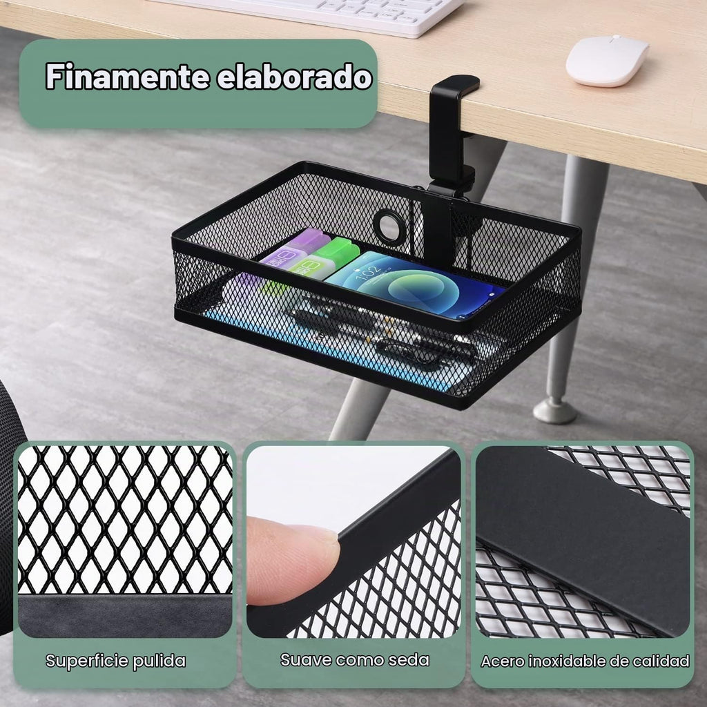 ROSYLINE Under Desk Storage Basket Hanging Drawer Tray, Clamp en Organizer