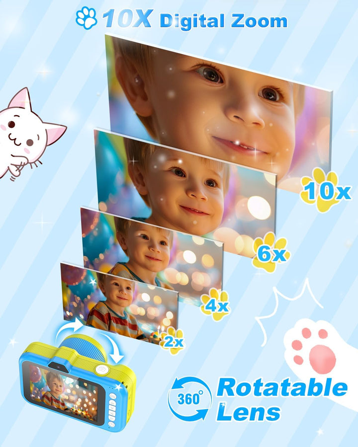 Cámara para niños Uffylle, selfie frontal de 1080P 48MP, cámara de...
