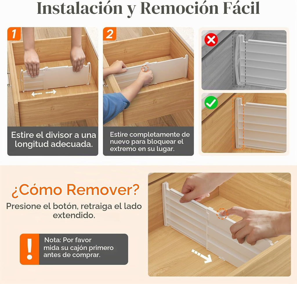 Lifewit Divisores de cajones de 6 pulgadas de alto, organizador de cajones