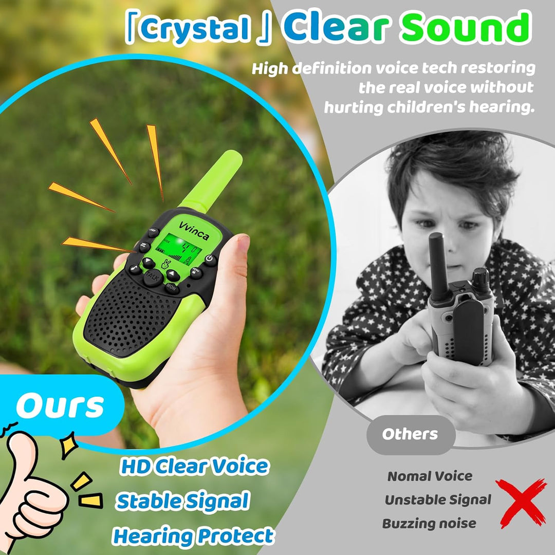 Vvinca Walkie Talkies para niños, juguetes recargables para edades...