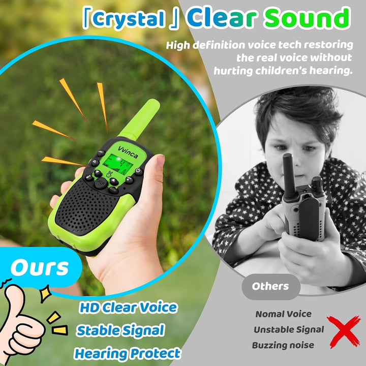 Vvinca Walkie Talkies para niños, juguetes recargables para edades...