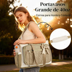 PASMAN Bolsa de mano para profesores para mujer, bolsa estructurada, 17.3 inches, Caqui-beige-café
