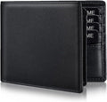 Cartera de piel auténtica para hombre, con bloqueo RFID, con 12 ran...