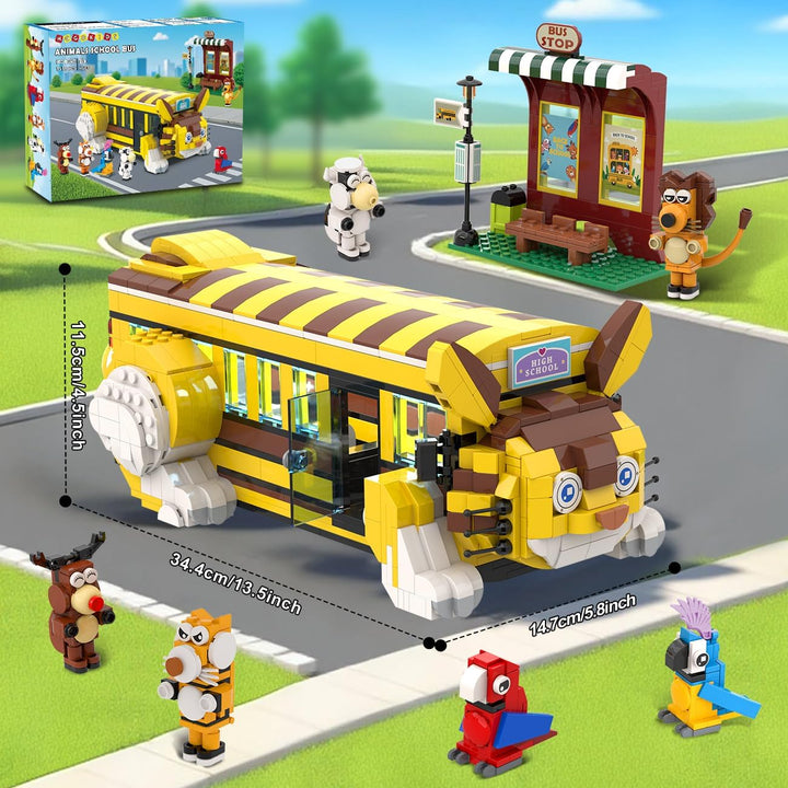 HOGOKIDS Juego de construcción de autobús escolar para