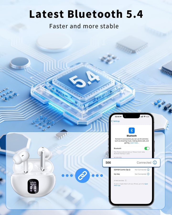 Auriculares inalámbricos, auriculares Bluetooth 5.4 con 50 horas de...