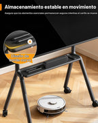 Lámpara Perlegear Soporte de TV rodante para televisores de 42 a 90 pulgadas de hasta 220 libras, soporte de TV resistente de cuatro patas con ruedas bloqueables, carrito de TV móvil de altura ajustable para