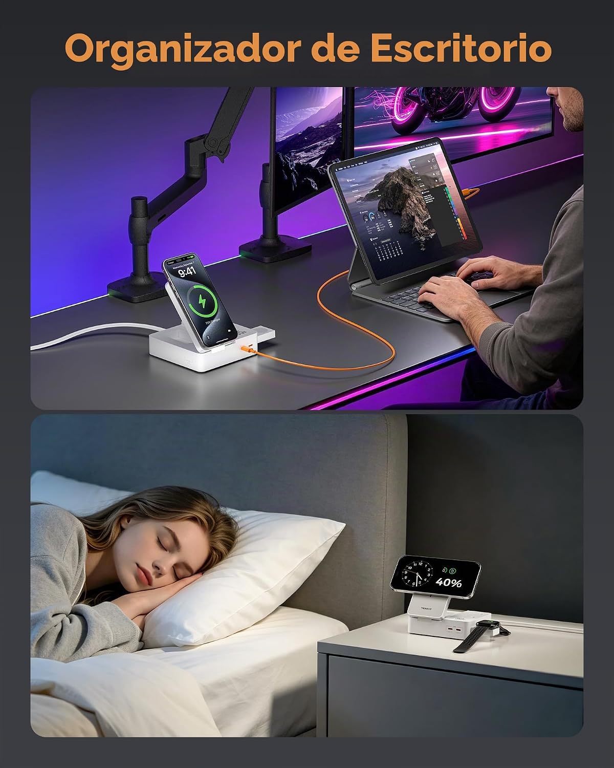 TESSAN Magic 30W estación de carga cargador de teléfono USB con carga